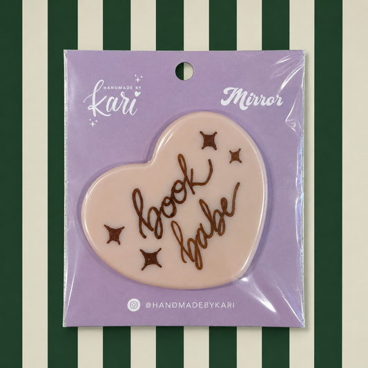 Book Babe Compact Mirror - White
